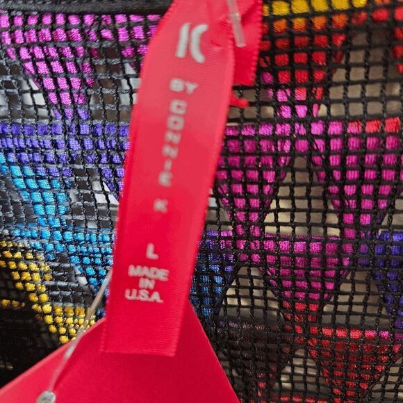 IC by Connie K Rainbow Glam Colors Crochet Cardigan NWT Women's Multicolor Size - Picture 5 of 6